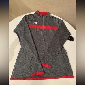 New Balance Women’s Size Small Athletic Half Zip Pullover Long sleeve RedGray